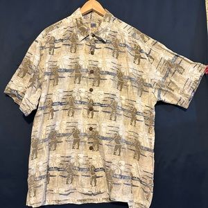 Avi Collection By Kahala Hawaiian Shirt Men's Large Multicolor Rayon Golfer